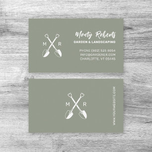 Logotypen Garden Landscaping Lera Grönt Visitkort
