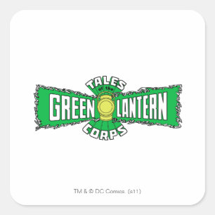 Logotypen Grönt Lantern Corps - Grönt Fyrkantigt Klistermärke