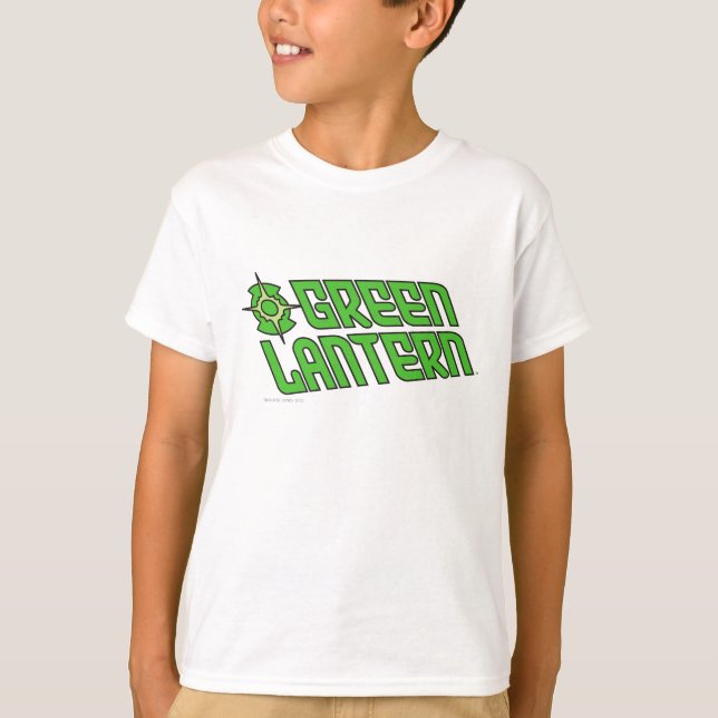Logotypen grönt Ljusmönster lutad T Shirt (Framsida)