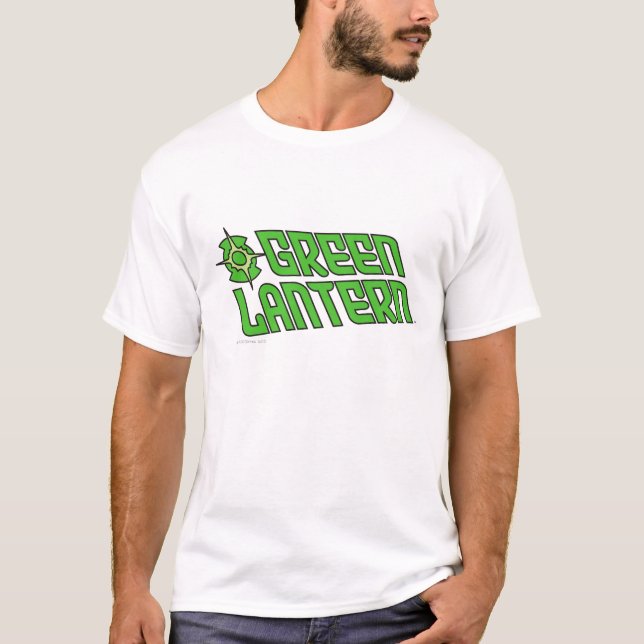 Logotypen grönt Ljusmönster lutad T-shirt (Framsida)