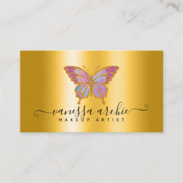 Logotypen Guld Glitter Metallic Foil Butterfly Visitkort