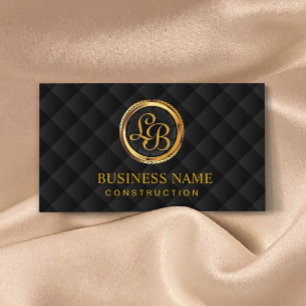 Logotypen Guld i Monogram Initialer i Modern Visitkort