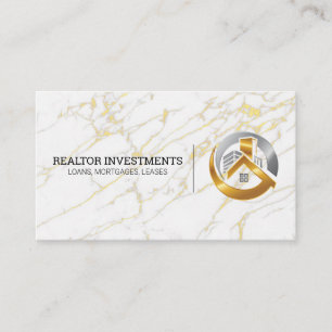 Logotypen guld och Silver Real Gods Golden Marbl Visitkort