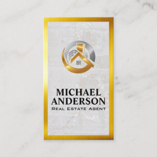 Logotypen guld Silver Egendom Marble Guld Grän Visitkort