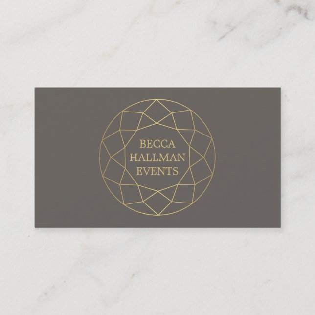 Logotypen Guld/Taupe (Geometric Gemstone) Visitkort (Framsida)