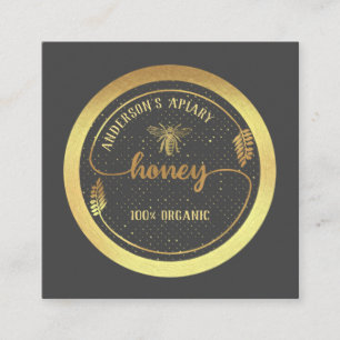 logotypen Guld vintage elegant honung gren Fyrkantigt Visitkort