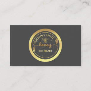 logotypen Guld vintage elegant honung gren Visitkort