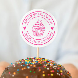 Logotypen Hand plockade Cupkaka & Hearts Home Bake Stämpel