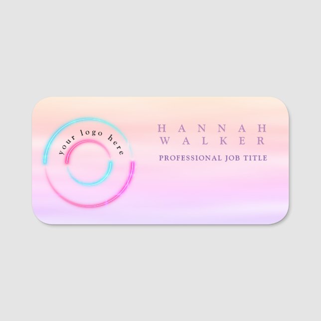 logotypen här,holografisk färg namnbricka (Framsida)