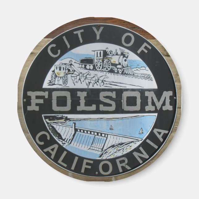 Logotypen i staden Folsom Calfornia Magnet (Framsidan)