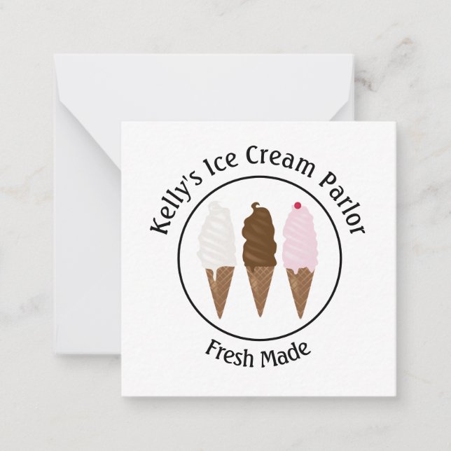Logotypen Ice Cream Parlor Anteckningskort (Framsida)