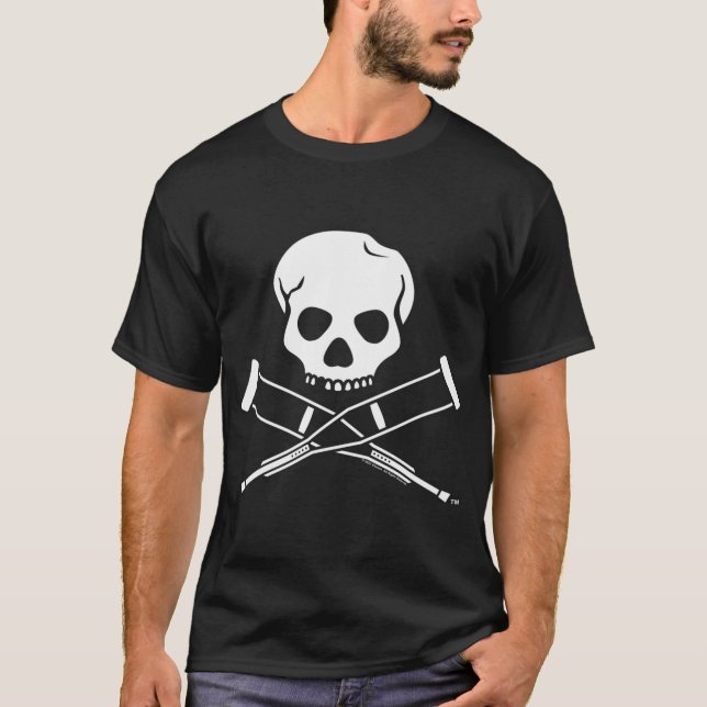 Logotypen Jackass Skull och Crutches T Shirt (Framsida)