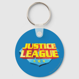 Logotypen Justice League Namn och Shield Nyckelring