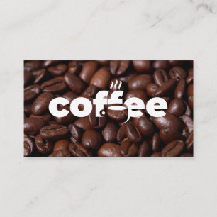 Logotypen Kaffe Kopp Beans bakgrund Visitkort