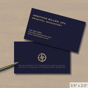 Logotypen Klassisk minimalistisk marin blå Guld Visitkort