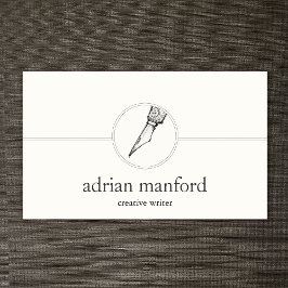 Logotypen Kreativ Writer Calligraphy Nib Visitkort