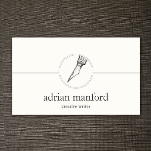 Logotypen Kreativ Writer Calligraphy Nib Visitkort