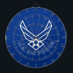 Logotypen Luft Force - Blue Darttavla<br><div class="desc">Den här designen har den ikoniska logotypen Luft Force som ställs in mot en slående blå bakgrund. Dess rena och patriotiska utseende förkroppsligar den heder,  det pride och den tradition som FN:s styrka i Luft,  har,  skapar den idealisk för att visa stöd och uppskattning för militärtjänst.</div>