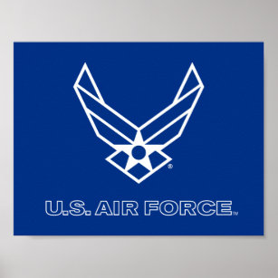 Logotypen Luft Force - Blue Poster