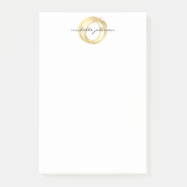 Logotypen Luxe Faux Guld-färgad cirkelformare Post-it Block