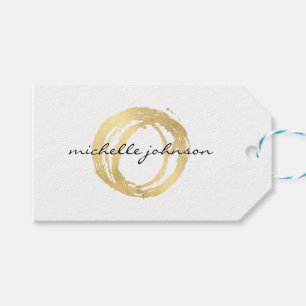 Logotypen Luxe Faux Guld-färgad cirkelformare Presentetikett