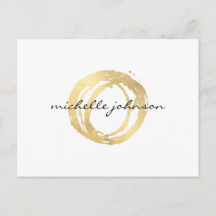 Logotypen Luxe Faux Guld-färgad cirkelformare Vykort