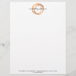 Logotypen Luxe Faux Ro Guld Pawarden Circle Design Brevhuvud
