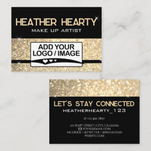 Logotypen Luxury Guld Golden Black Glitter Visitkort