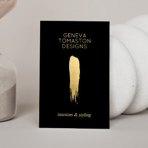 Logotypen Minimalistisk Guld Brushstroke Designer Visitkort