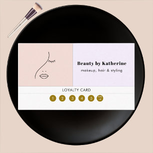 Logotypen Modern Abstrakt Woman Beauty Ansikte Lojalitetskort