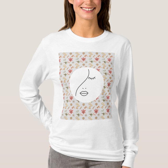Logotypen Modern Abstrakt Woman Beauty Ansikte T Shirt (Framsida)