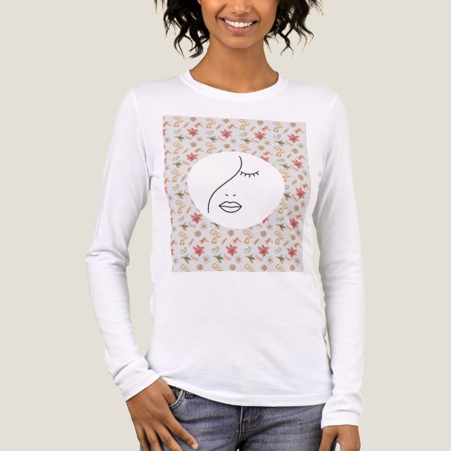 Logotypen Modern Abstrakt Woman Beauty Ansikte T Shirt (Framsida)