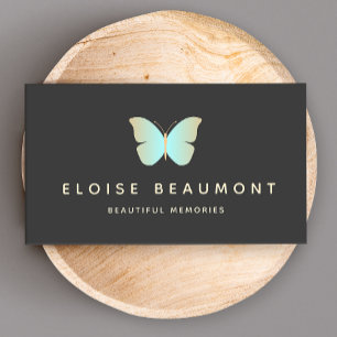 Logotypen Modern Blue Butterfly Event Planner Visitkort