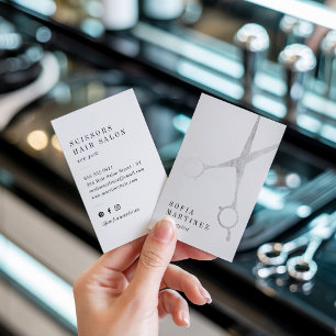 Logotypen Modern chic silver foil frisstylist scis Visitkort