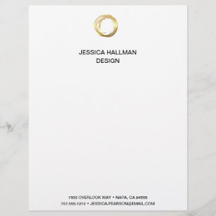 Logotypen Modern Elegant Designer Scribble i Guld Brevhuvud