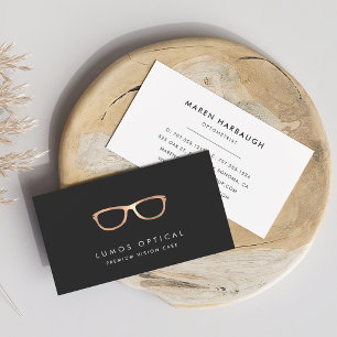 Logotypen Modern Faux Copper Glasses Visitkort