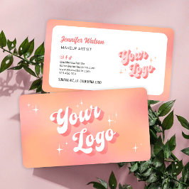Logotypen Modern Retro Peach Makeup Artist Beauty  Visitkort