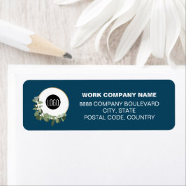 Logotypen Modern WandeBlue Company jul Returadress Etikett