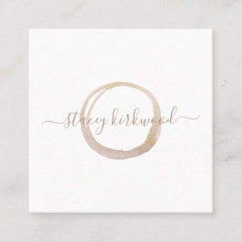 Logotypen Modern White Guld Faux Glitter Circle Fyrkantigt Visitkort