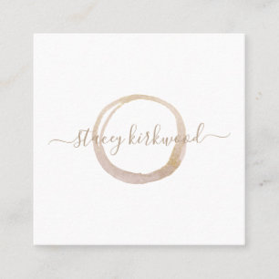 Logotypen Modern White Guld Faux Glitter Circle Fyrkantigt Visitkort