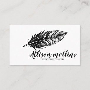 Logotypen Modernt Kreativ Writer Feather Visitkort