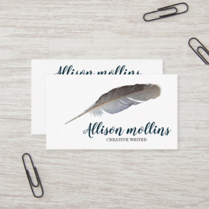 Logotypen Modernt Kreativ Writer Feather Visitkort