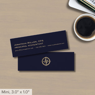Logotypen mörk Navy Blue Guld Mini Visitkort