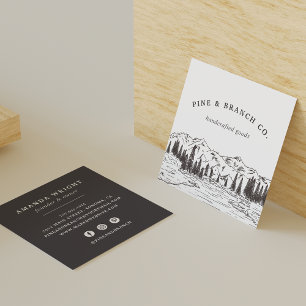 Logotypen Mountain Sketch Fyrkantigt Visitkort