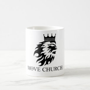 Logotypen Mugg i flyttkyrkan Blk