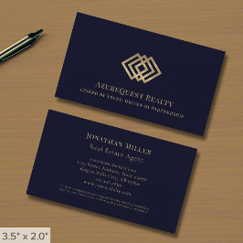Logotypen Navy Blue Luxury Guld Visitkort