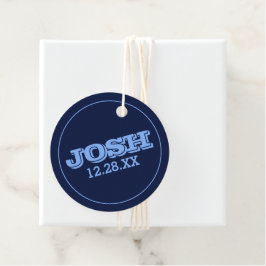 Logotypen Navy Blue Namn Gåvor Etiketter