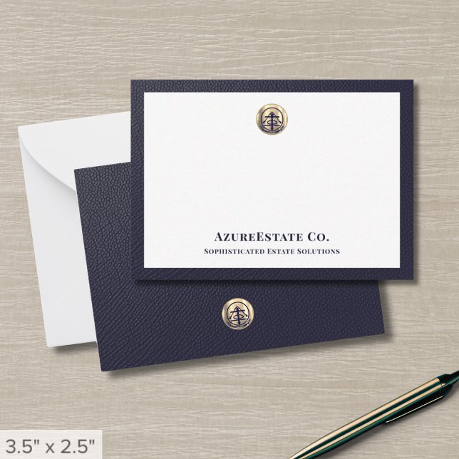 Logotypen Navy Blue och Guld Anteckningskort (Skapare uppladdad)