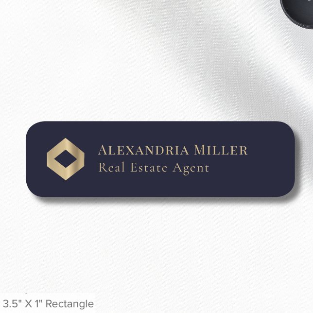 Logotypen Navy Blue och Guld Namnbricka (Skapare uppladdad)