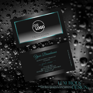 Logotypen Öga Catching Black White Gradient Teal Visitkort